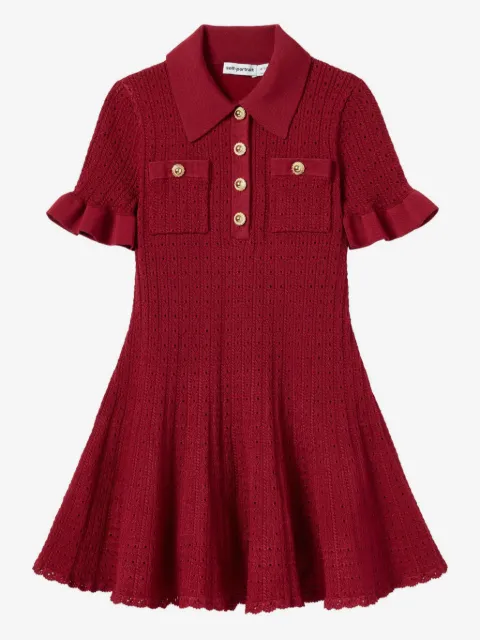Self-Portrait Kids vestido estilo playera tipo polo con botones