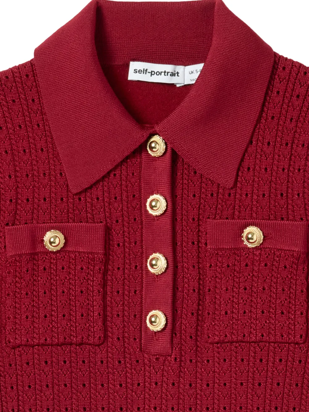 Self-Portrait Kids Button-down polojurk Rood