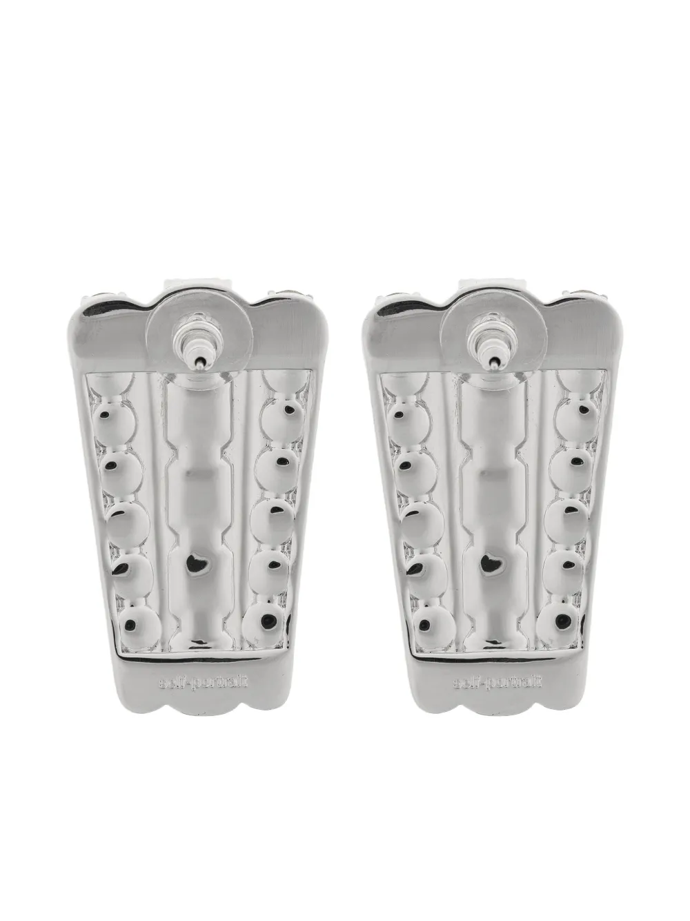 Self-Portrait crystal-embellished earrings - Argento