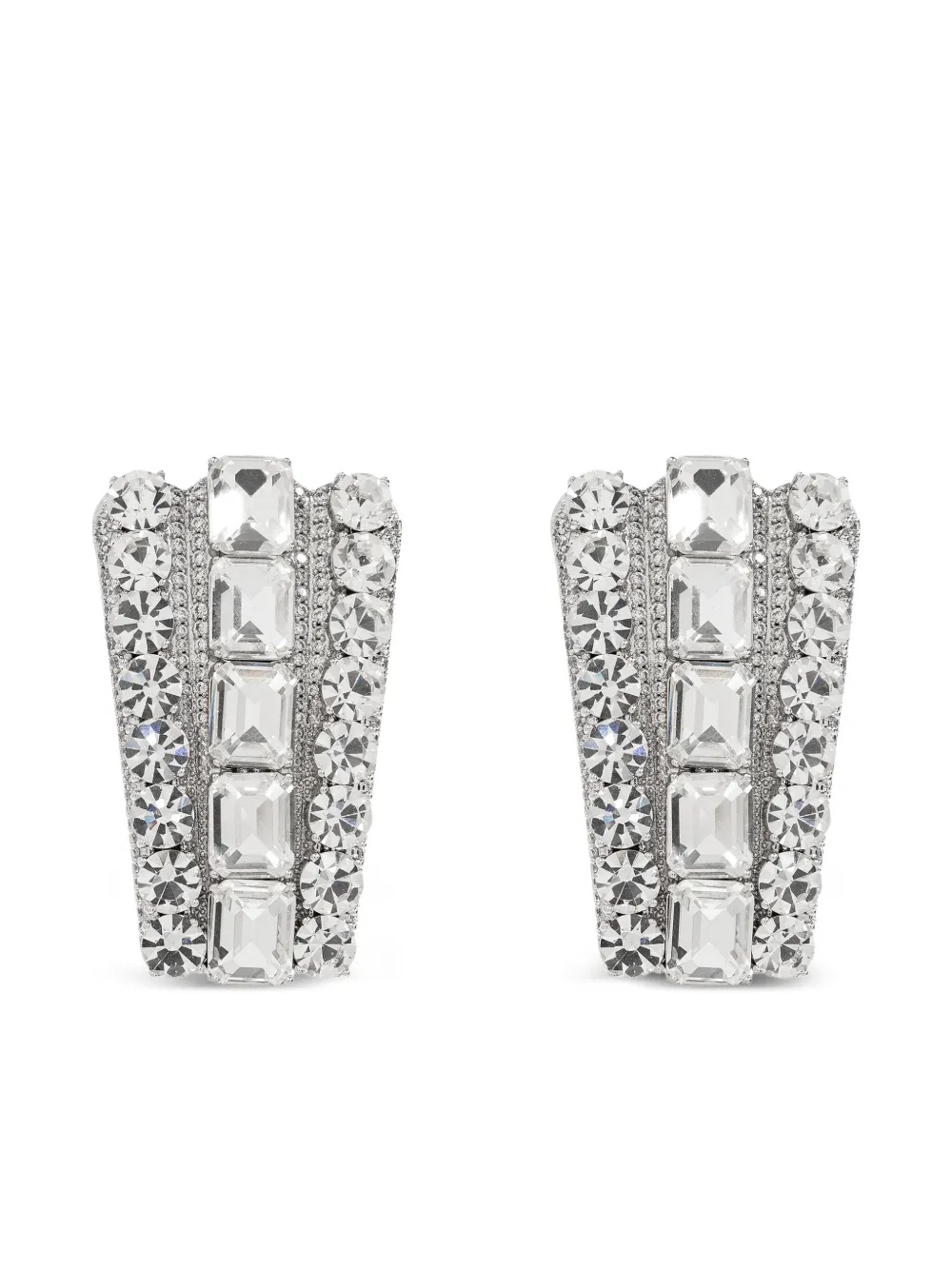 Self-Portrait aretes con detalles de cristal | plateado | Image 1