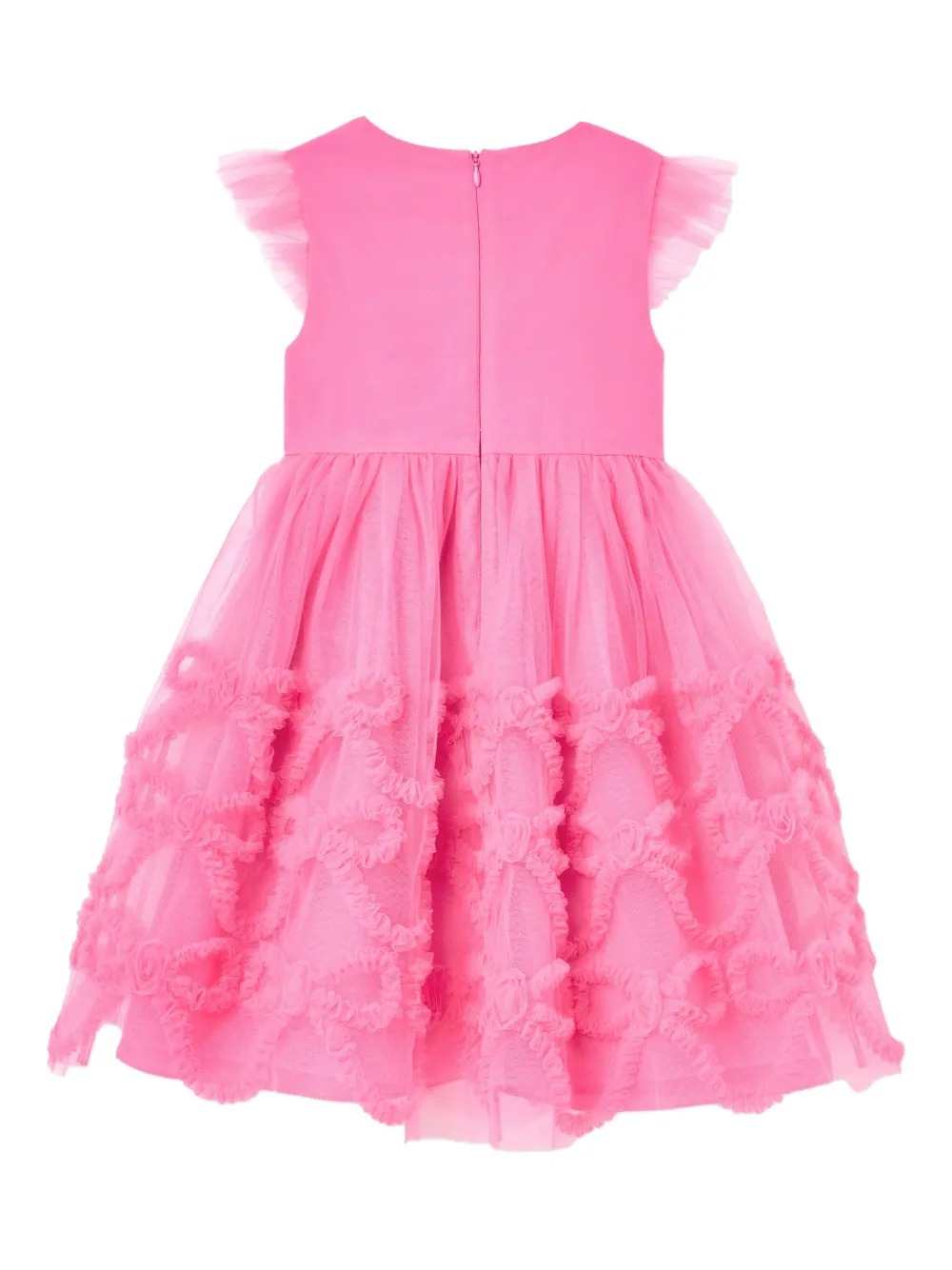 Self-Portrait Kids Tullen jurk met ruches Roze