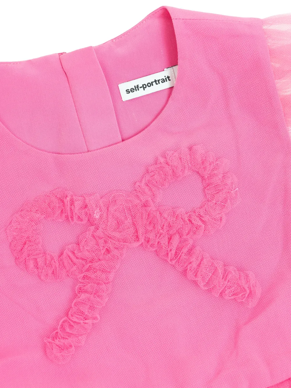 Self-Portrait Kids Tullen jurk met ruches Roze