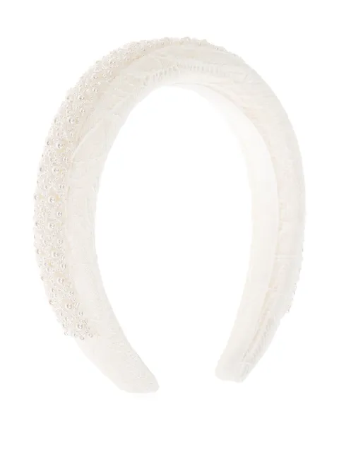 Self-Portrait Kids beaded lace headband