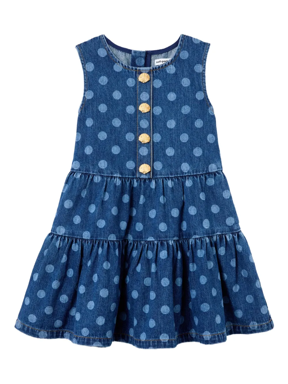 Self-Portrait Kids Gelaagde jurk met stippen Blauw