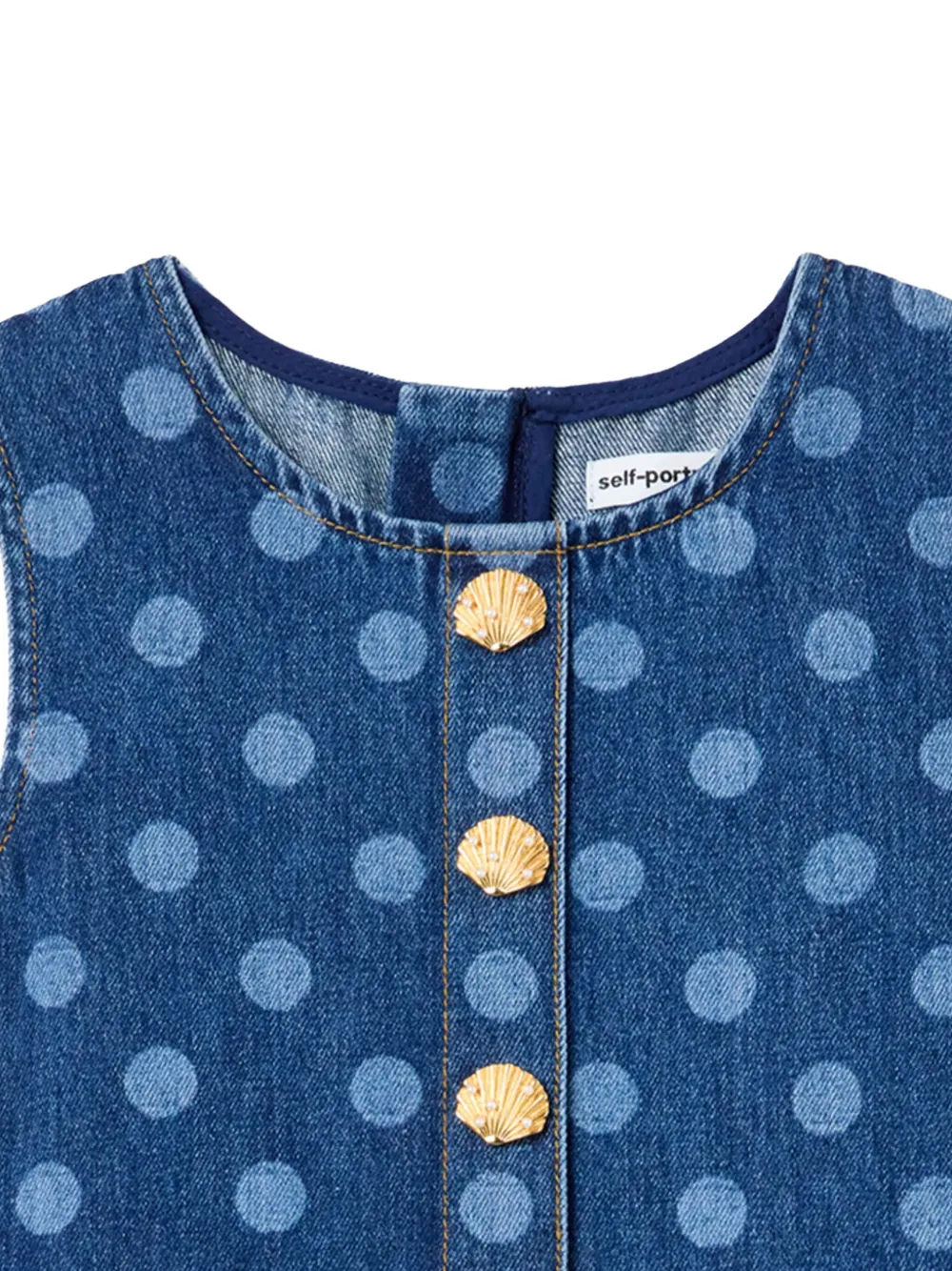 Self-Portrait Kids Gelaagde jurk met stippen Blauw