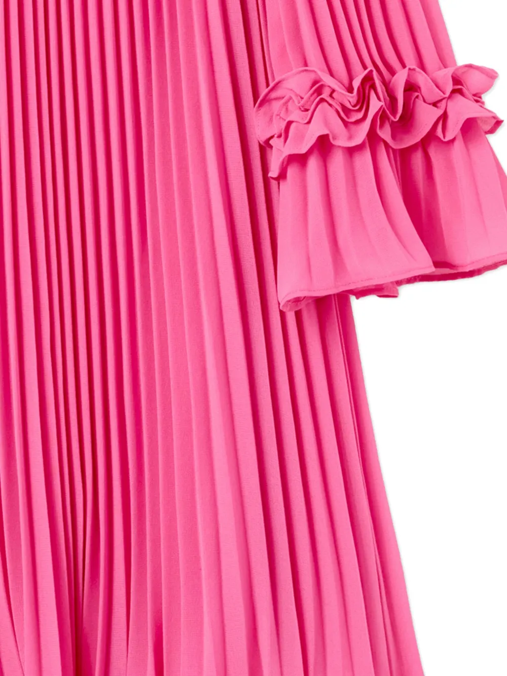 Self-Portrait Kids Geplooide jurk met ruchemouwen Roze