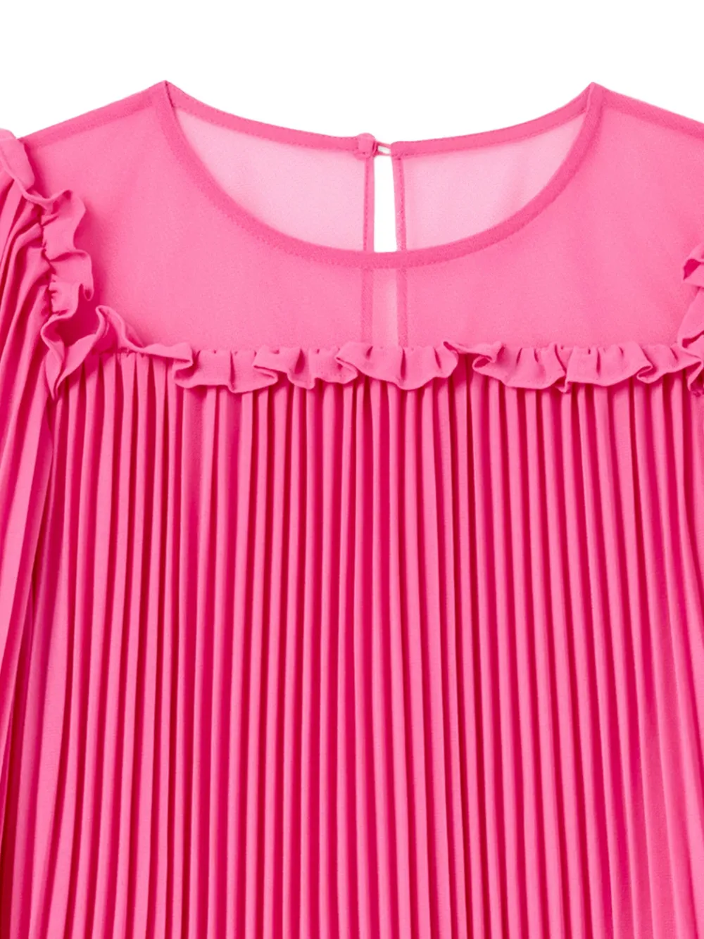Self-Portrait Kids Geplooide jurk met ruchemouwen Roze