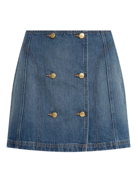 Ulla Johnson falda de mezclilla con detalle de botones