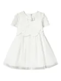Self-Portrait Kids embroidered tulle dress - White
