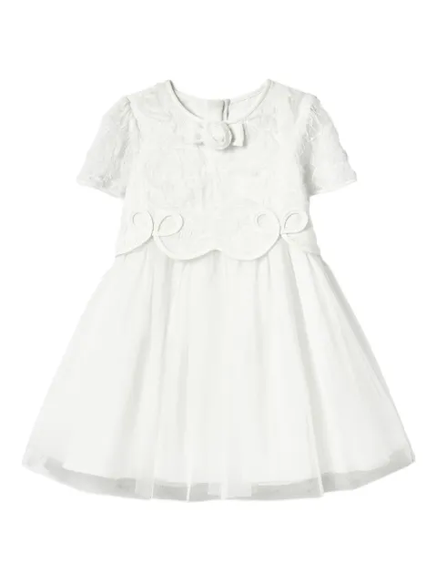 Self-Portrait Kids embroidered tulle dress