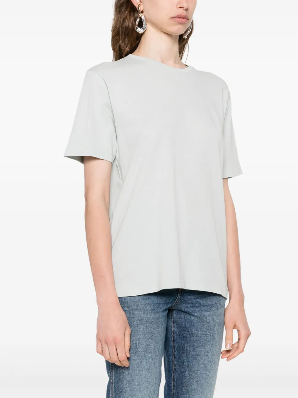 KHAITE Katoenen T-shirt Blauw