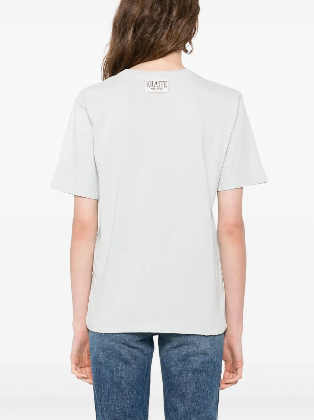 KHAITE Katoenen T-shirt Blauw