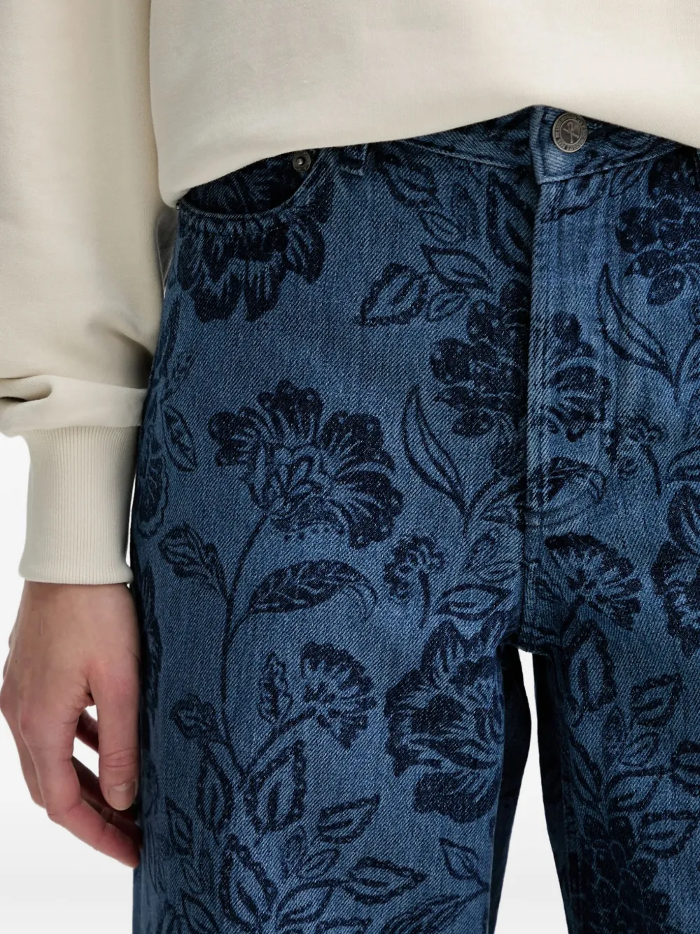 A.P.C. Jeans met bloemenprint Blauw