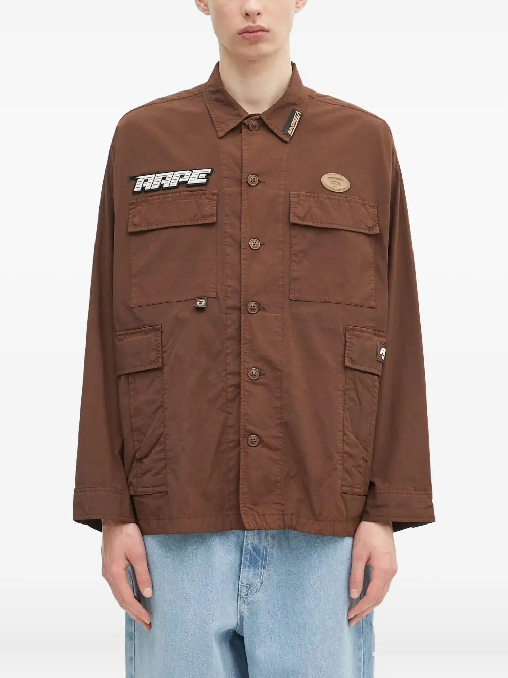 AAPE BY *A BATHING APE® cargo-pocket overshirt - Marrone