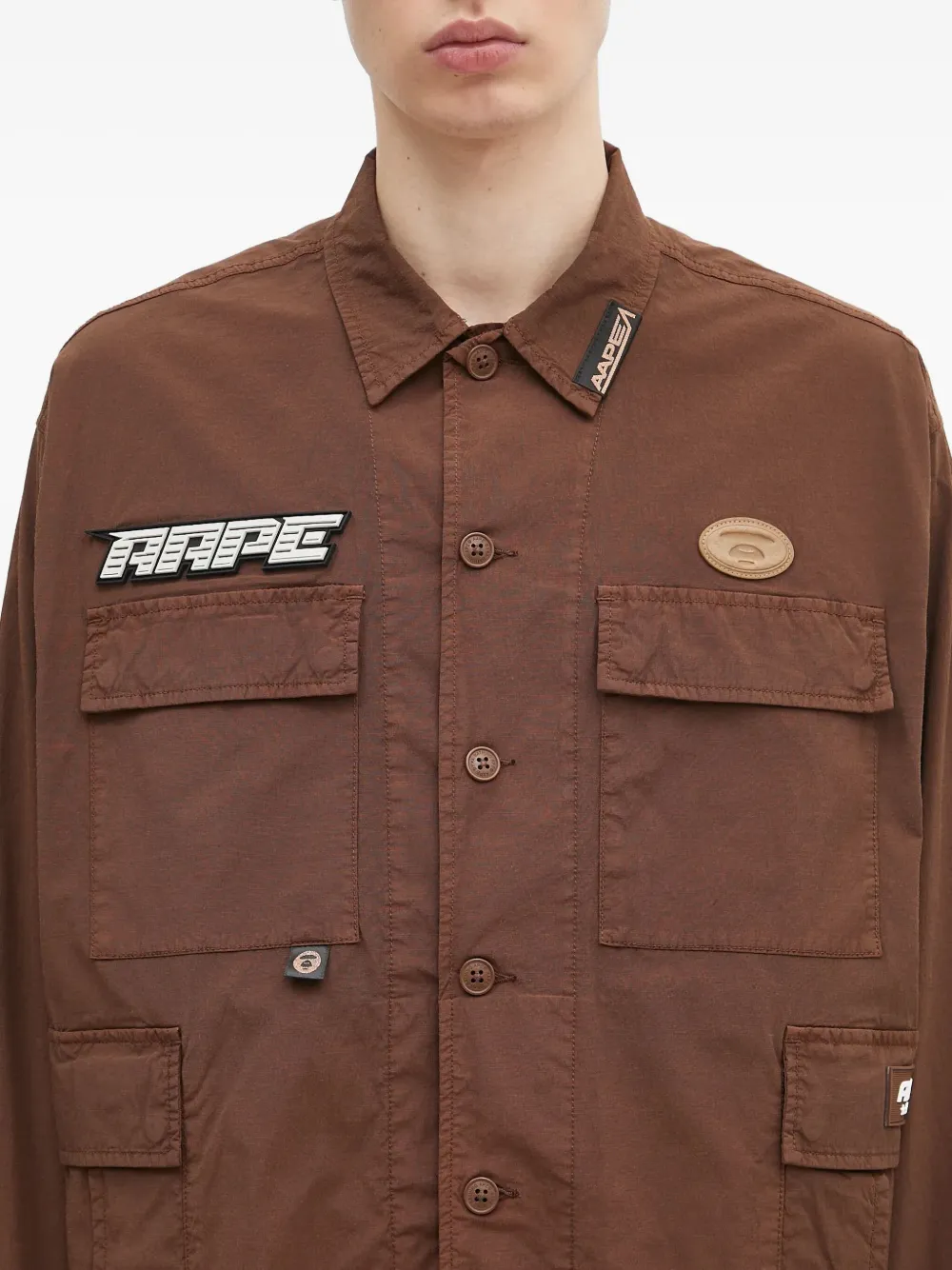 AAPE BY *A BATHING APE cargo-pocket overshirt Bruin