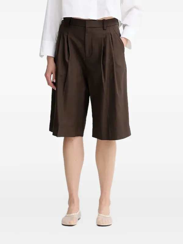 A.L.C. Pleated Side-pockets Shorts in Brown