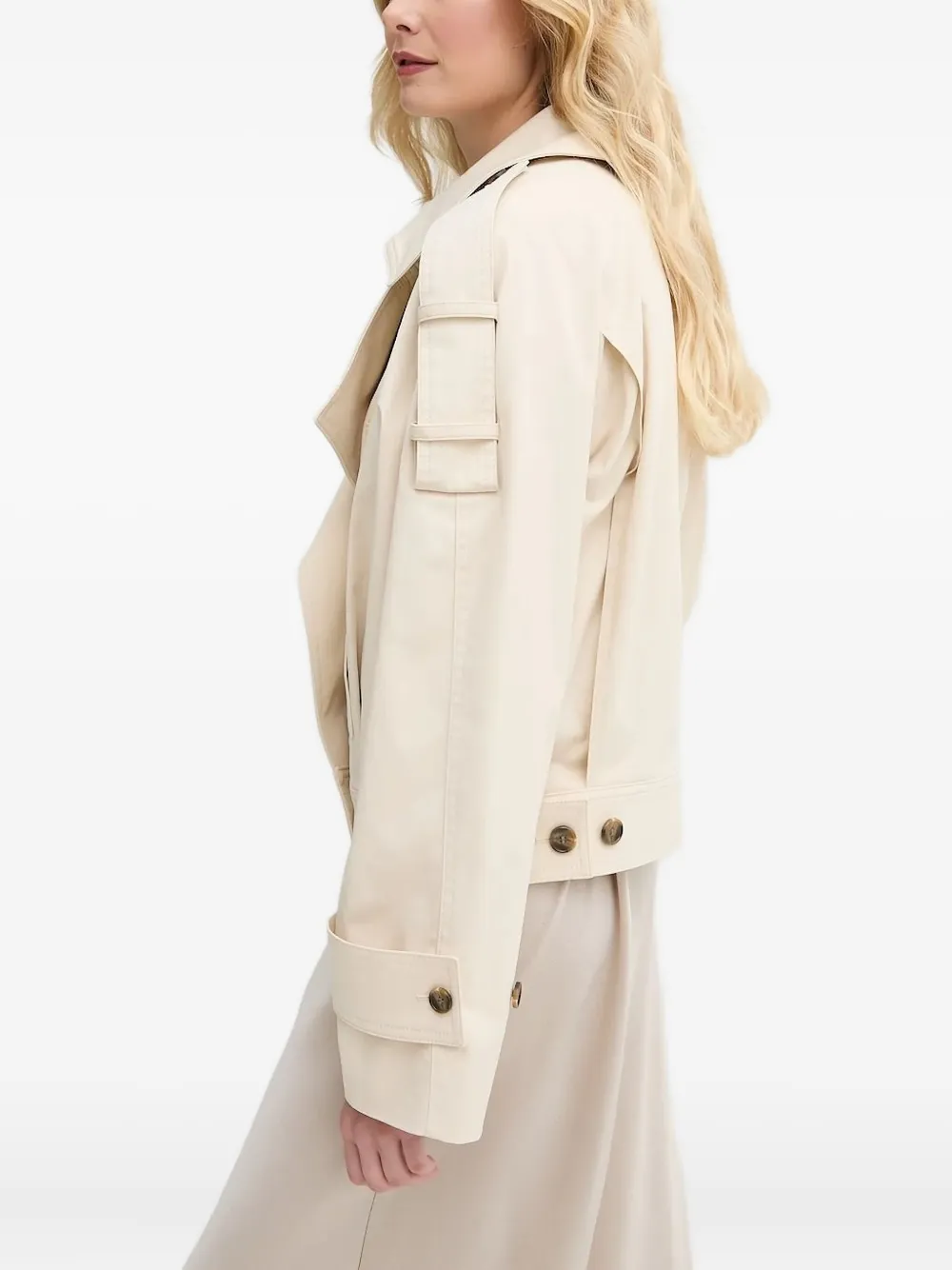 A.l.c Miles Oversized Stretch Cotton Jacket In Neutral