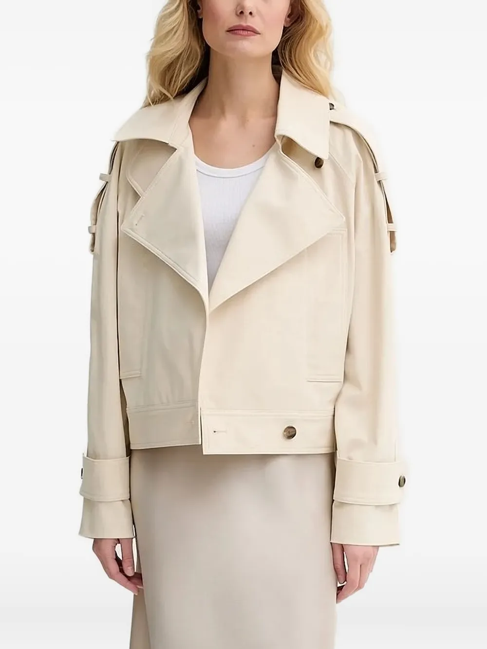 A.l.c Miles Oversized Stretch Cotton Jacket In Neutral