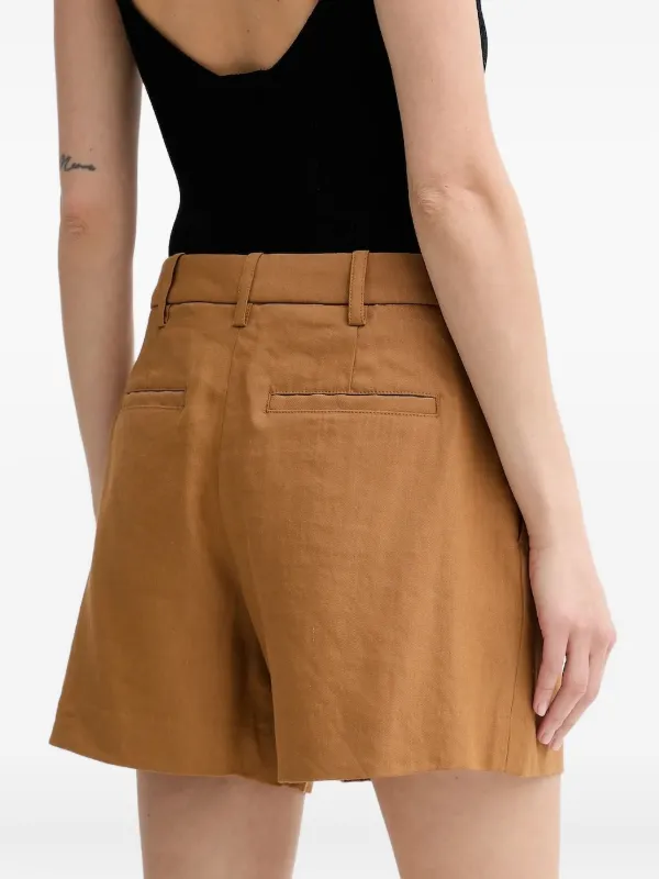 Pleated high-waisted Shorts Brown FARFETCH ID