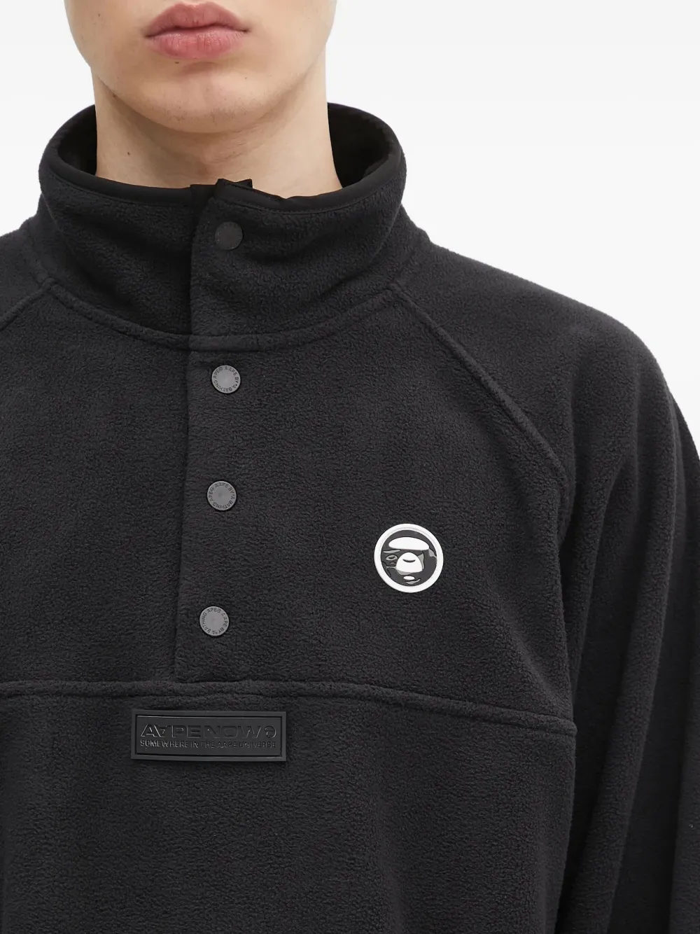 AAPE BY *A BATHING APE Fleece sweater met knopen Zwart