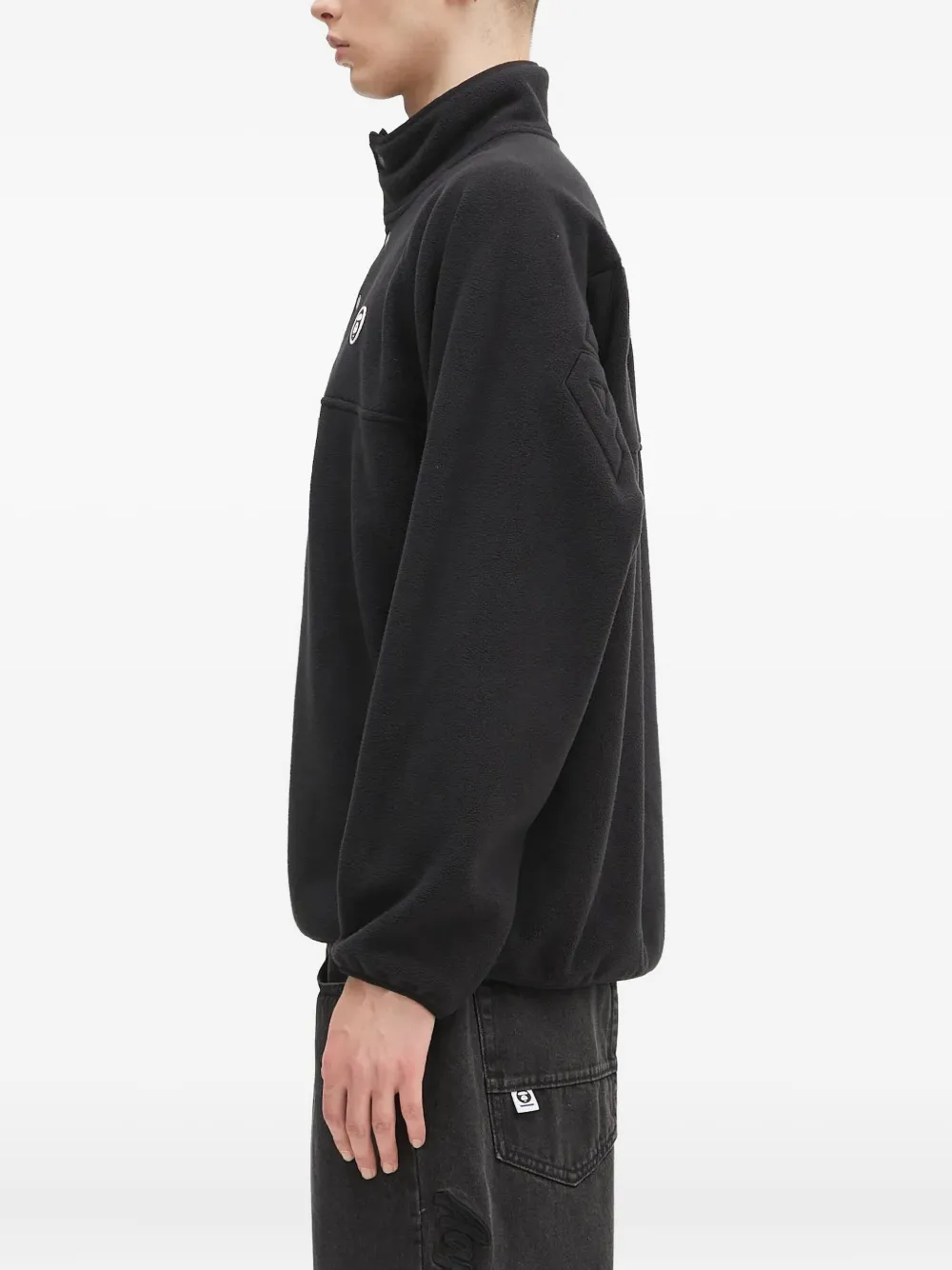 AAPE BY *A BATHING APE Fleece sweater met knopen Zwart