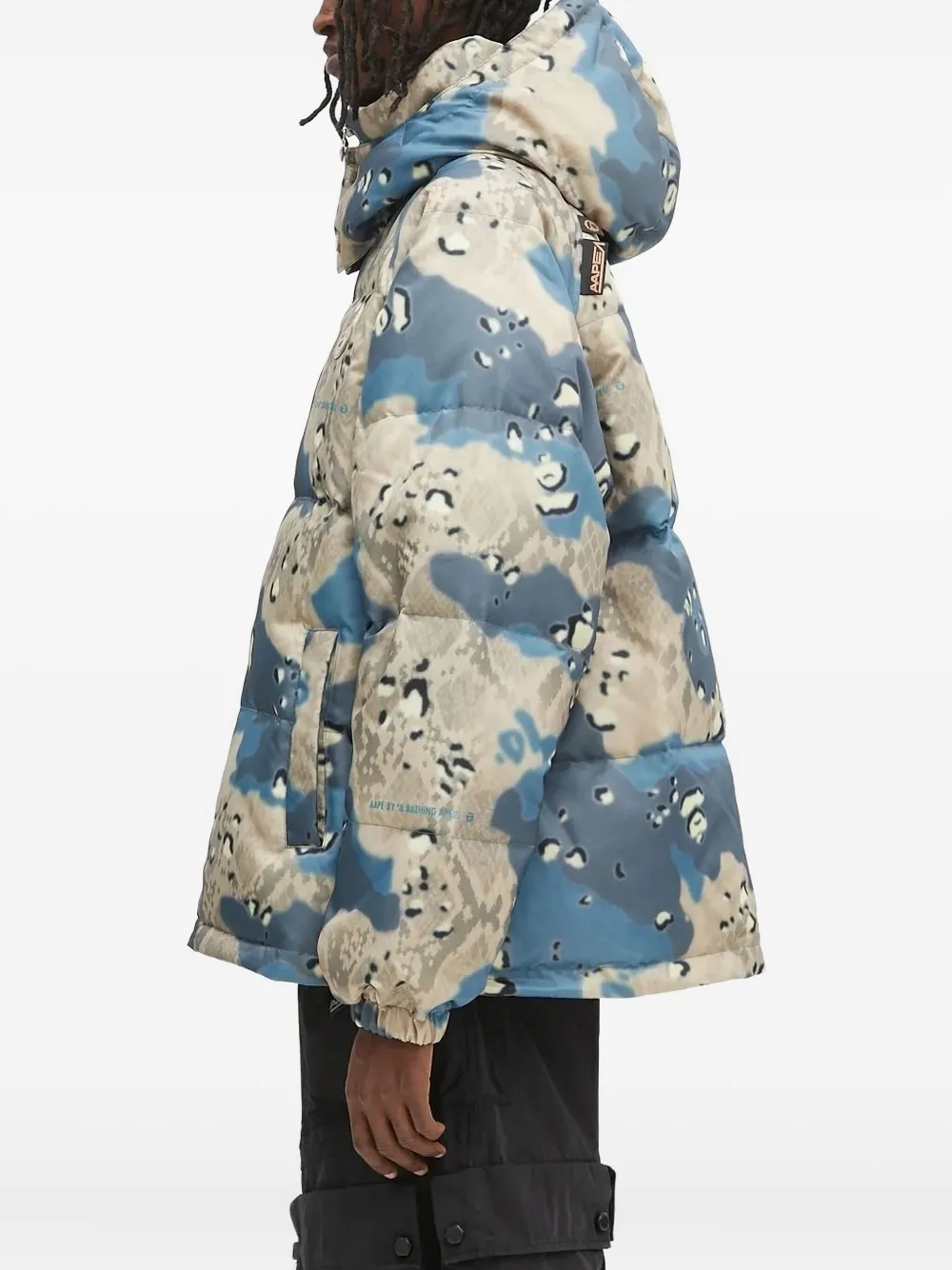 AAPE BY *A BATHING APE hooded puffer jacket Blauw