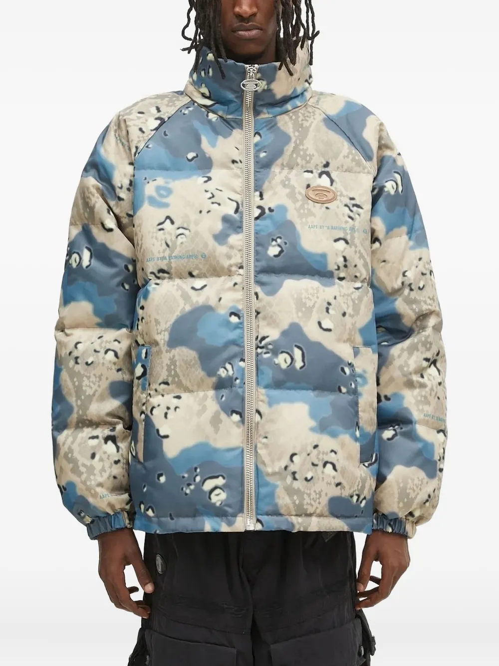 AAPE BY *A BATHING APE hooded puffer jacket Blauw