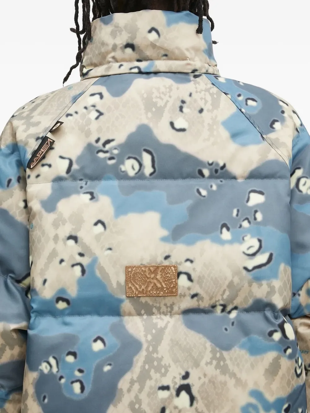 AAPE BY *A BATHING APE hooded puffer jacket Blauw