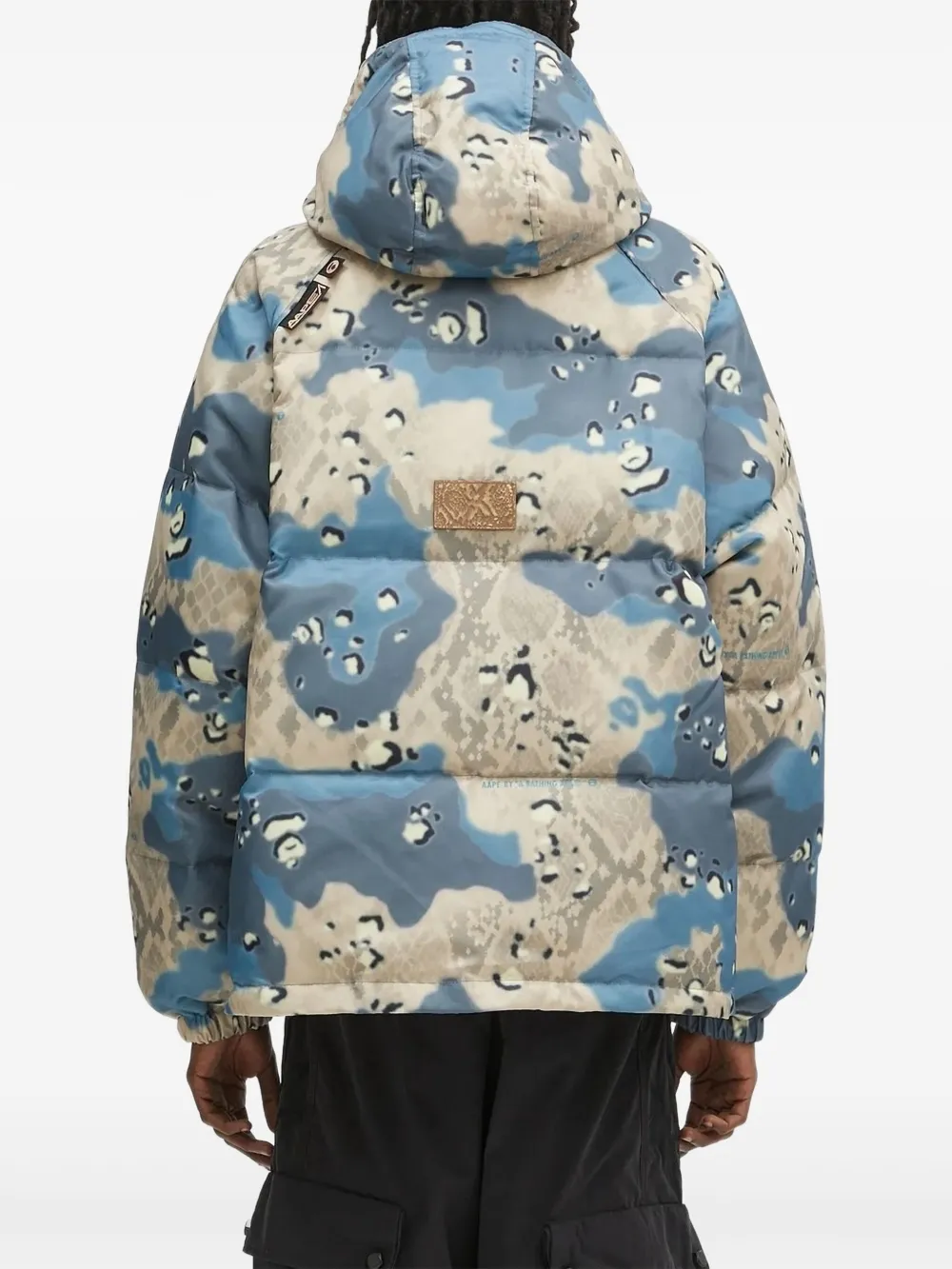 AAPE BY *A BATHING APE hooded puffer jacket Blauw
