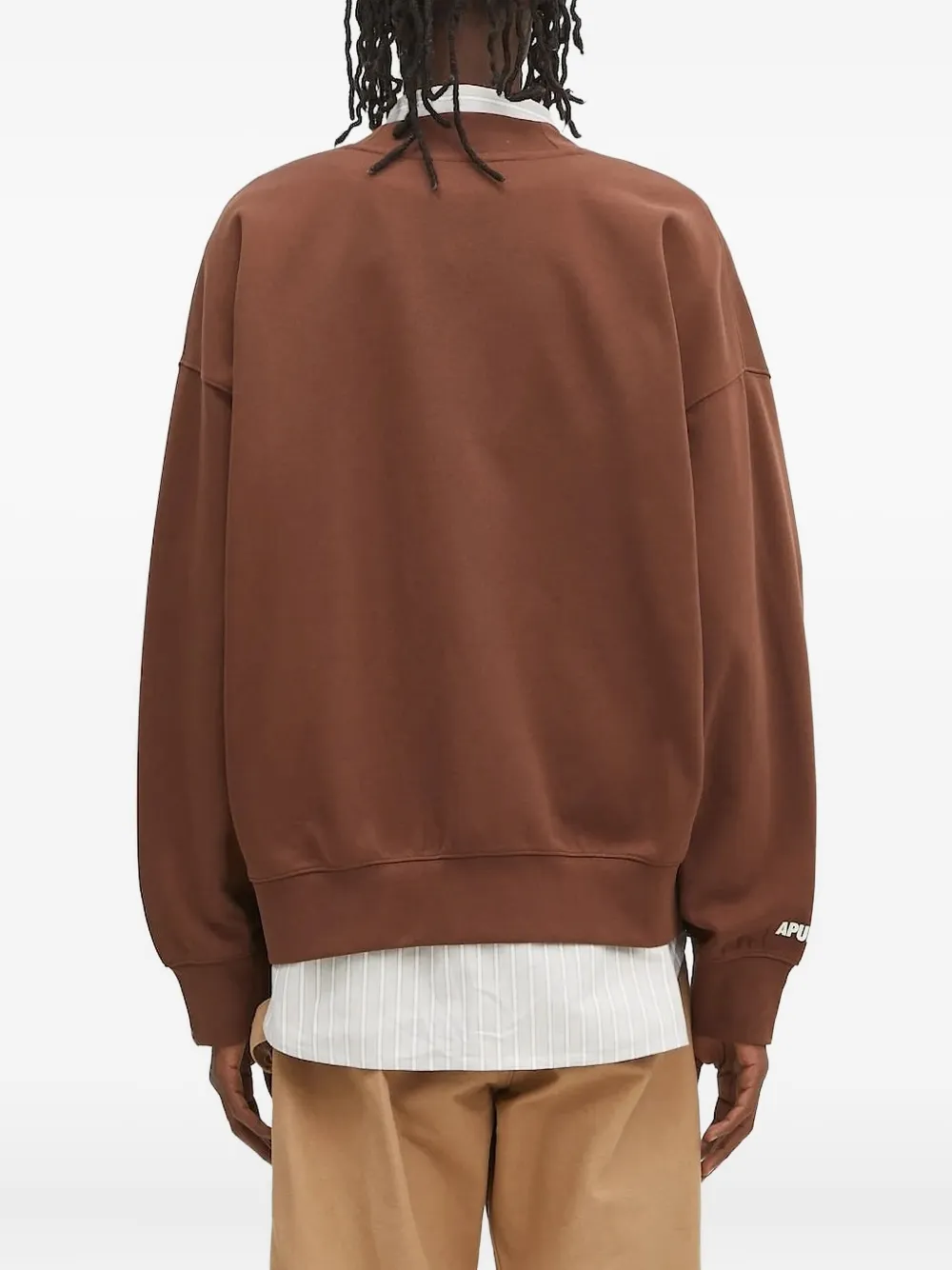 Aape By A Bathing Ape Embroidered-patches Cardigan In Brown