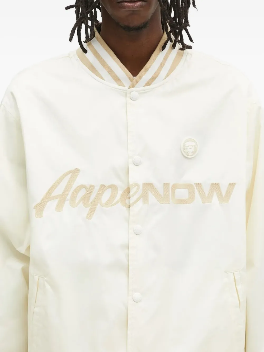 AAPE BY *A BATHING APE Now embroidered bomber jacket Beige