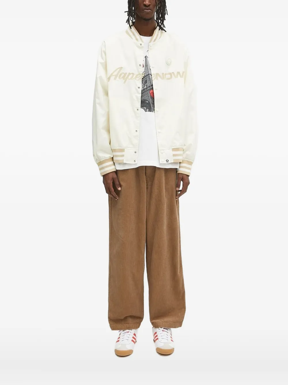 AAPE BY *A BATHING APE® Ape Now embroidered bomber jacket - Toni neutri