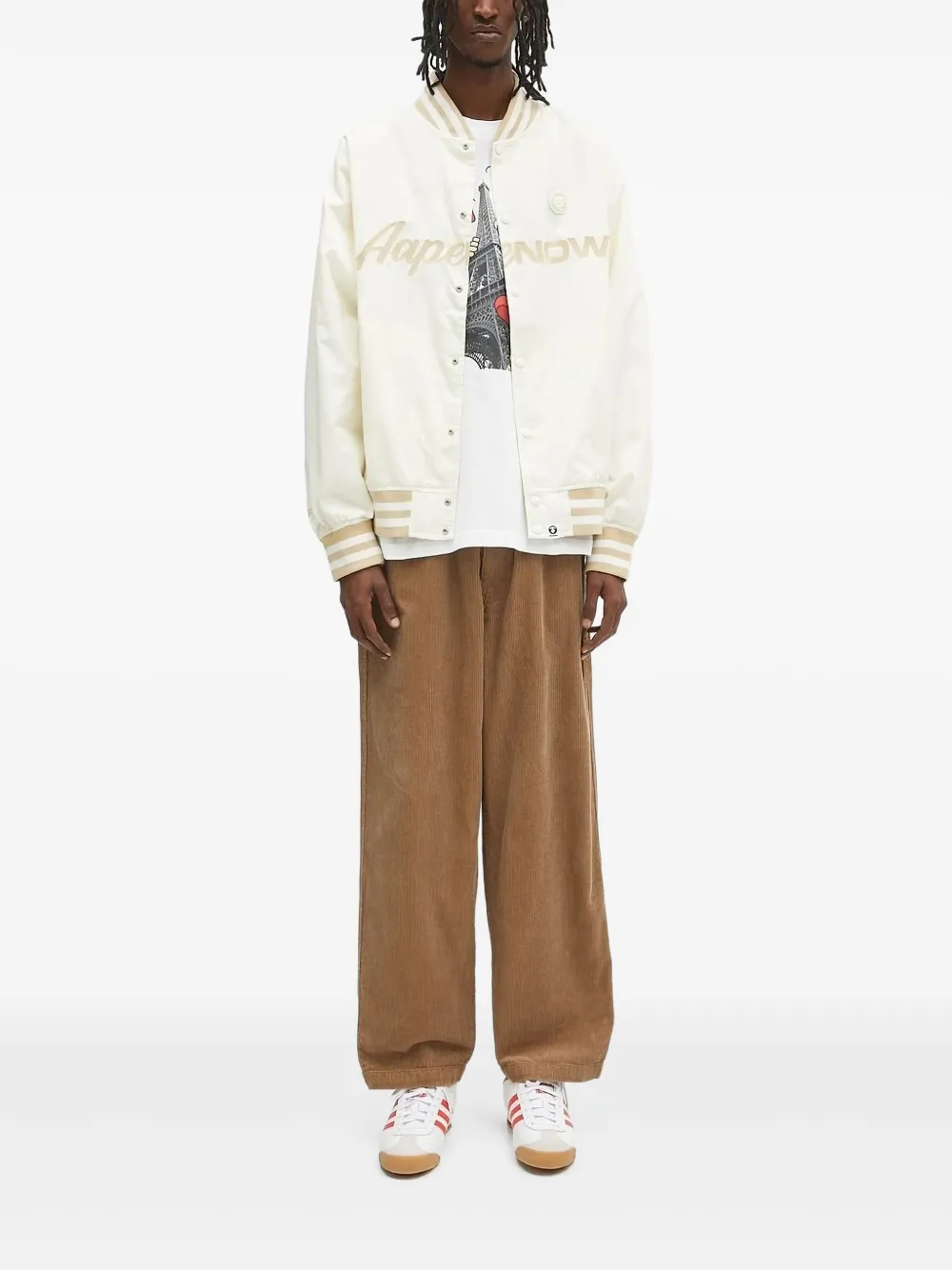 AAPE BY *A BATHING APE Now embroidered bomber jacket Beige