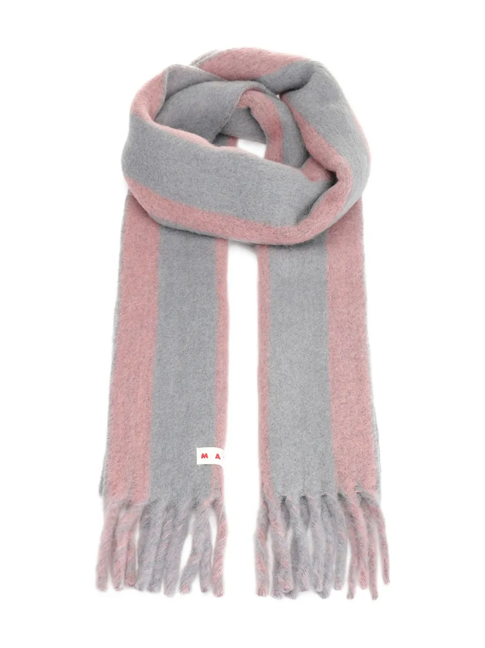 Marni striped fringed scarf | Grey | Image 1