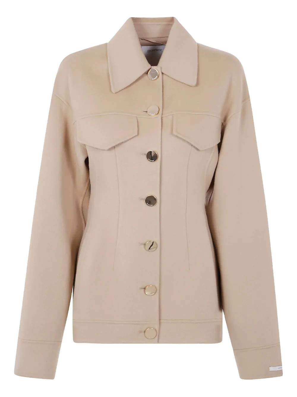 Sportmax button-fastening flap-pocket jacket Beige