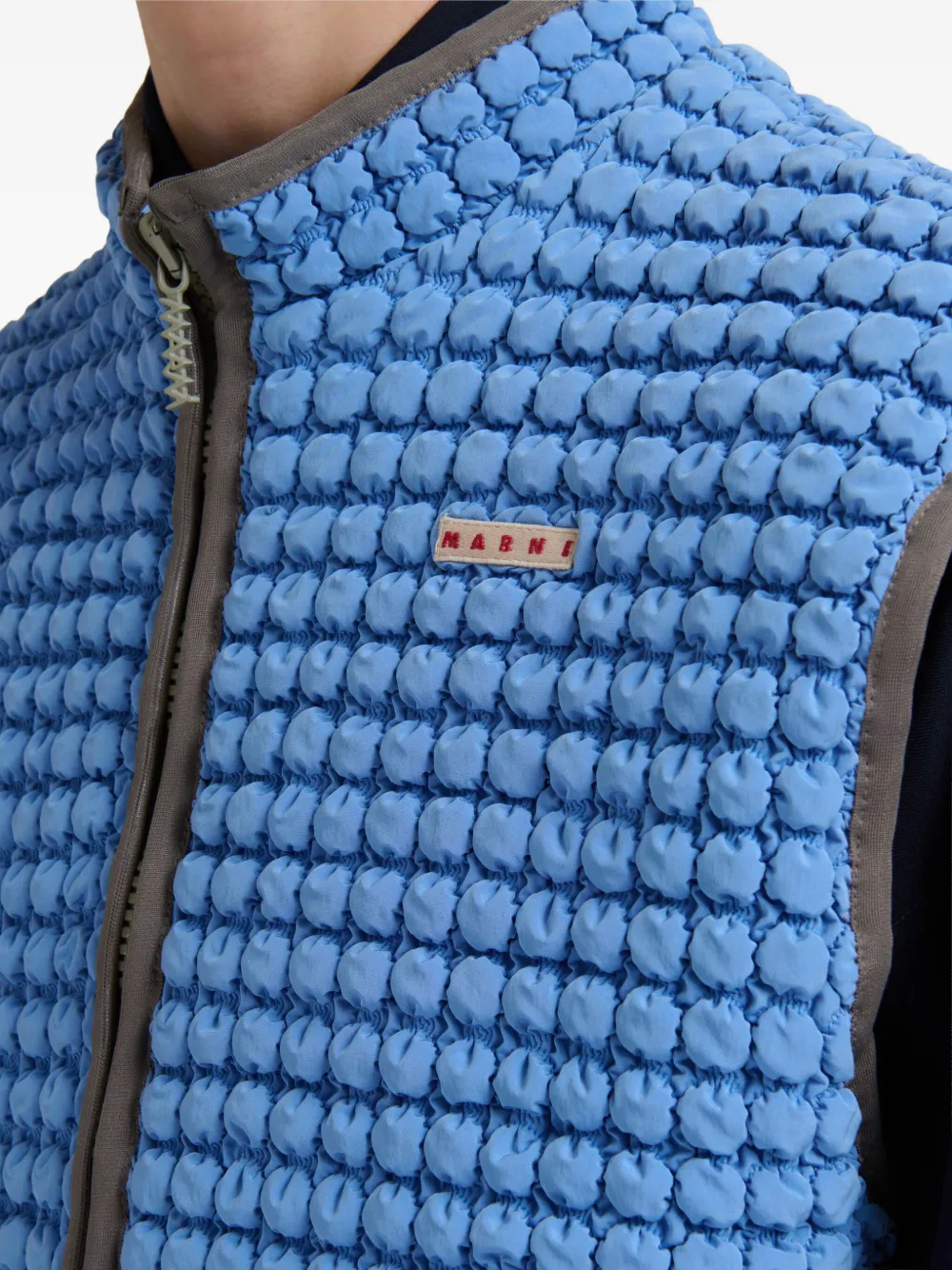 Marni Zip-up Gilet In Blue