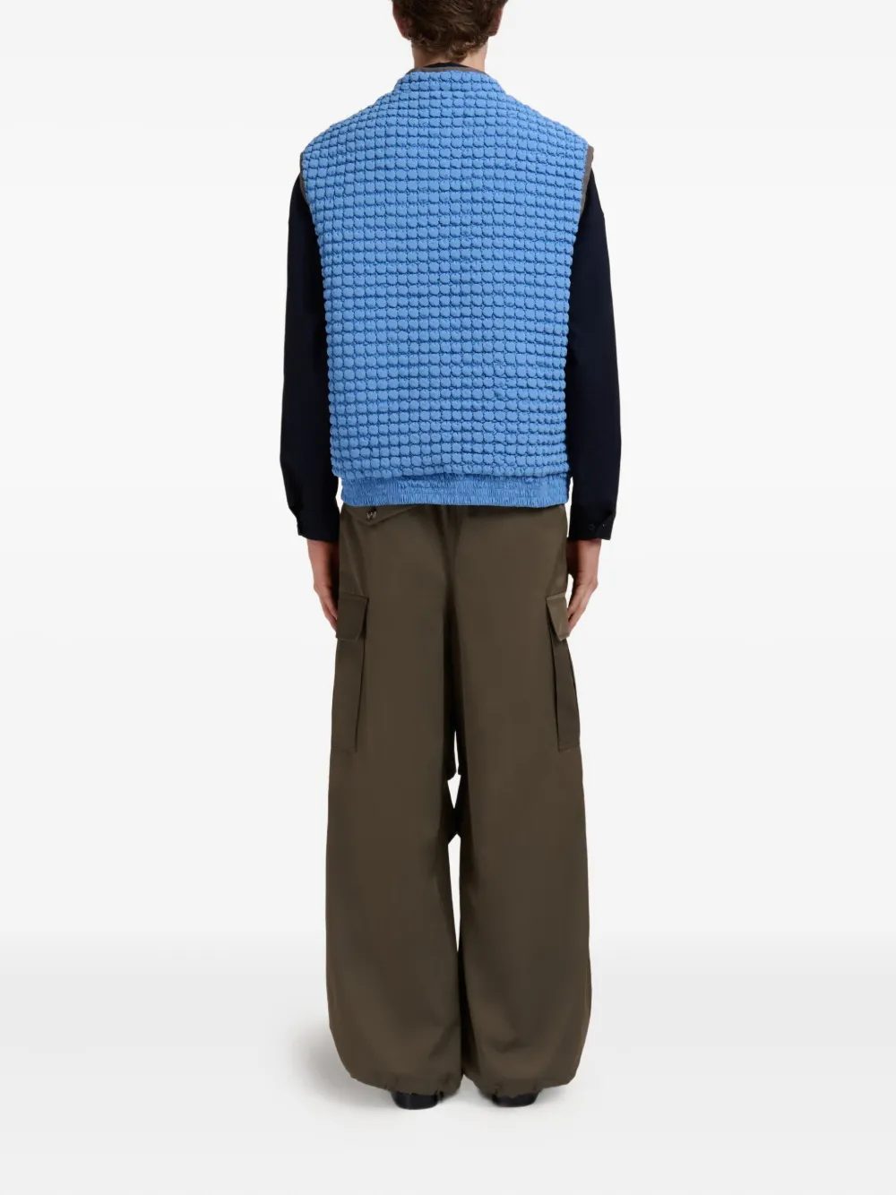 Marni Zip-up Gilet In Blue