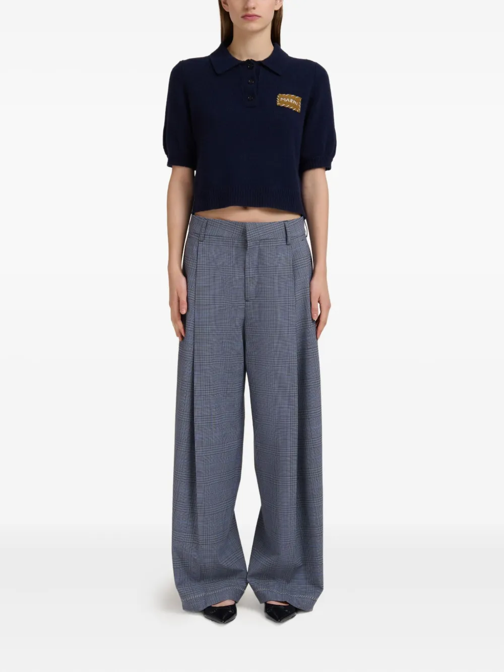Marni Prince of Wales-check trousers | Wide-Leg Pants | Image 2