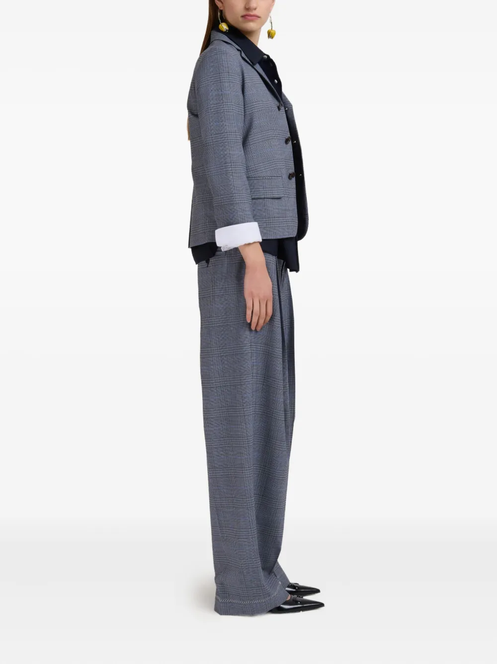 Marni Broek met Prince of Wales ruit Beige