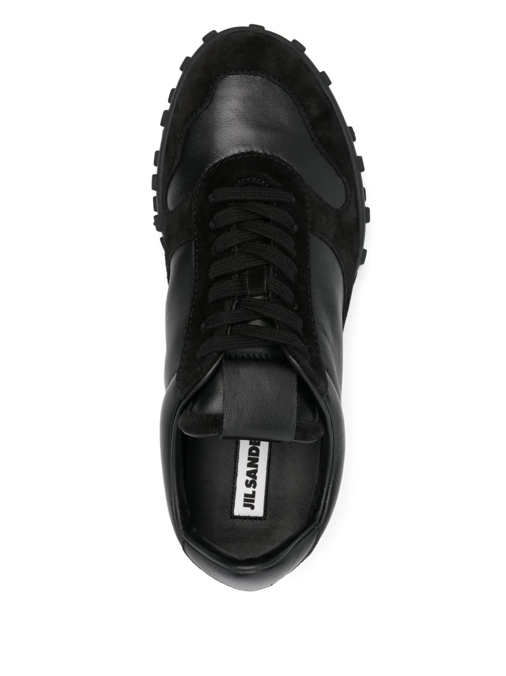 Jil Sander leather lace-up sneakers Black