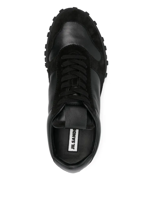 Jil Sander レースアップ レザースニーカー | ブラック | FARFETCH JP