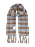Marni plaid-pattern fringed scarf - Brown