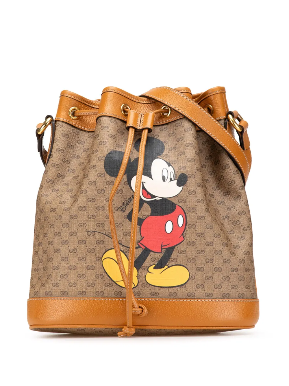Gucci Pre-Owned 2016-2024 Micro GG Supreme Mickey Mouse bucket bag | Brown | Image 1