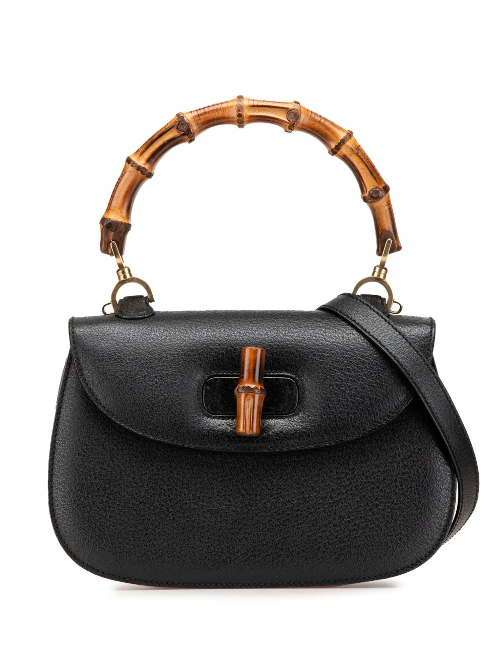 Gucci Pre-Owned 20th Century カーフスキン バンブー ナイト サッチェルバッグ - ブラック Gucci Pre-Owned 20th Century カーフスキン バンブー ナイト サッチェルバッグ - ブラック
