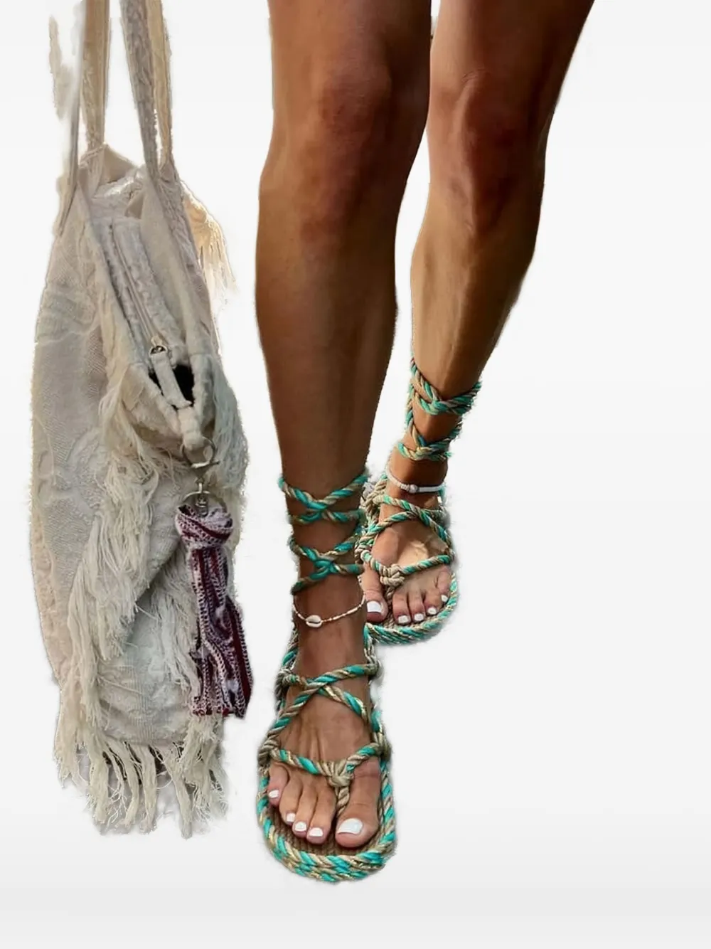 Nomadic State of Mind rope-tie sandals Beige