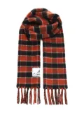 Marni checked fringed scarf - Red