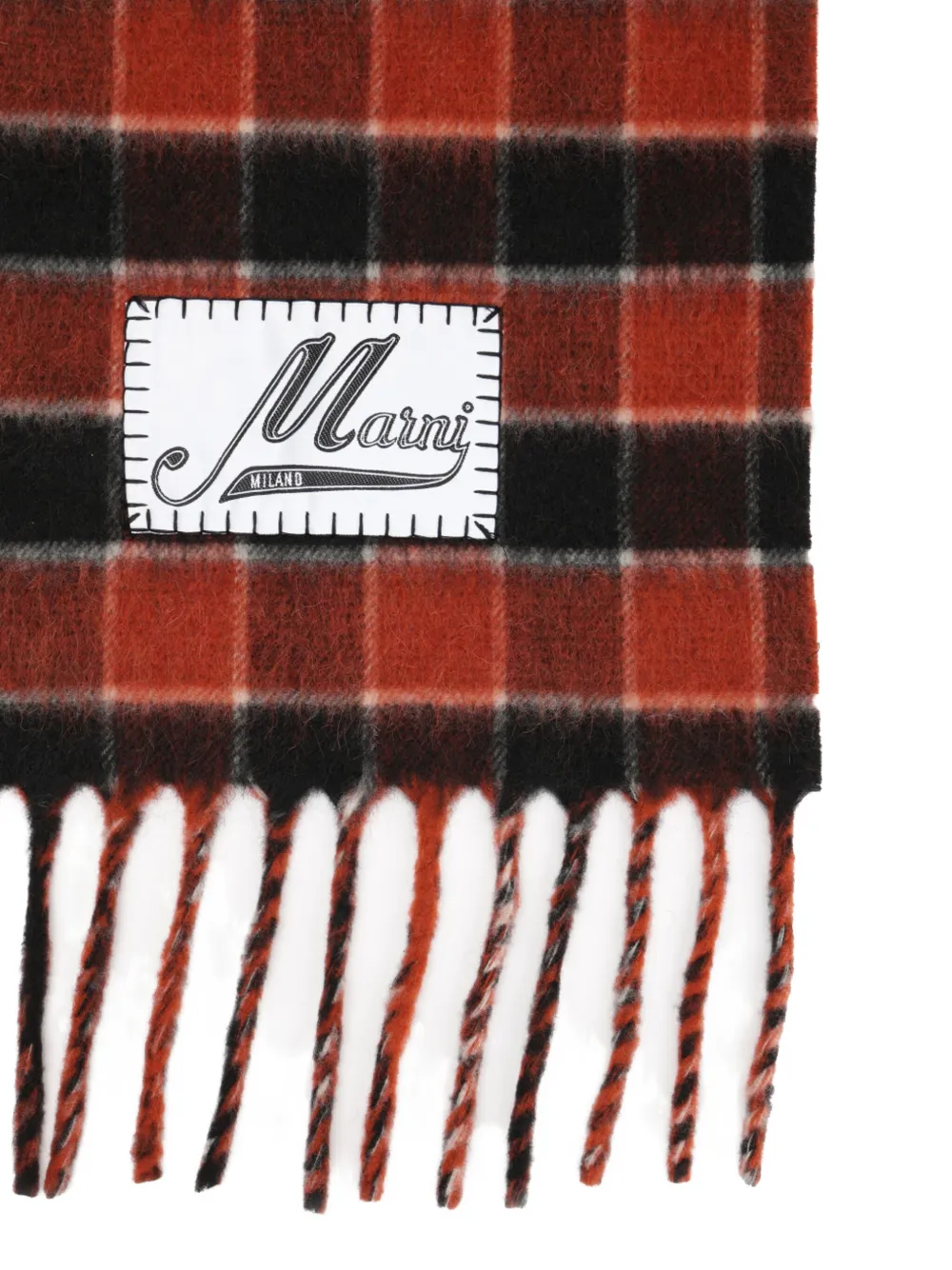 Marni Geruite sjaal Rood
