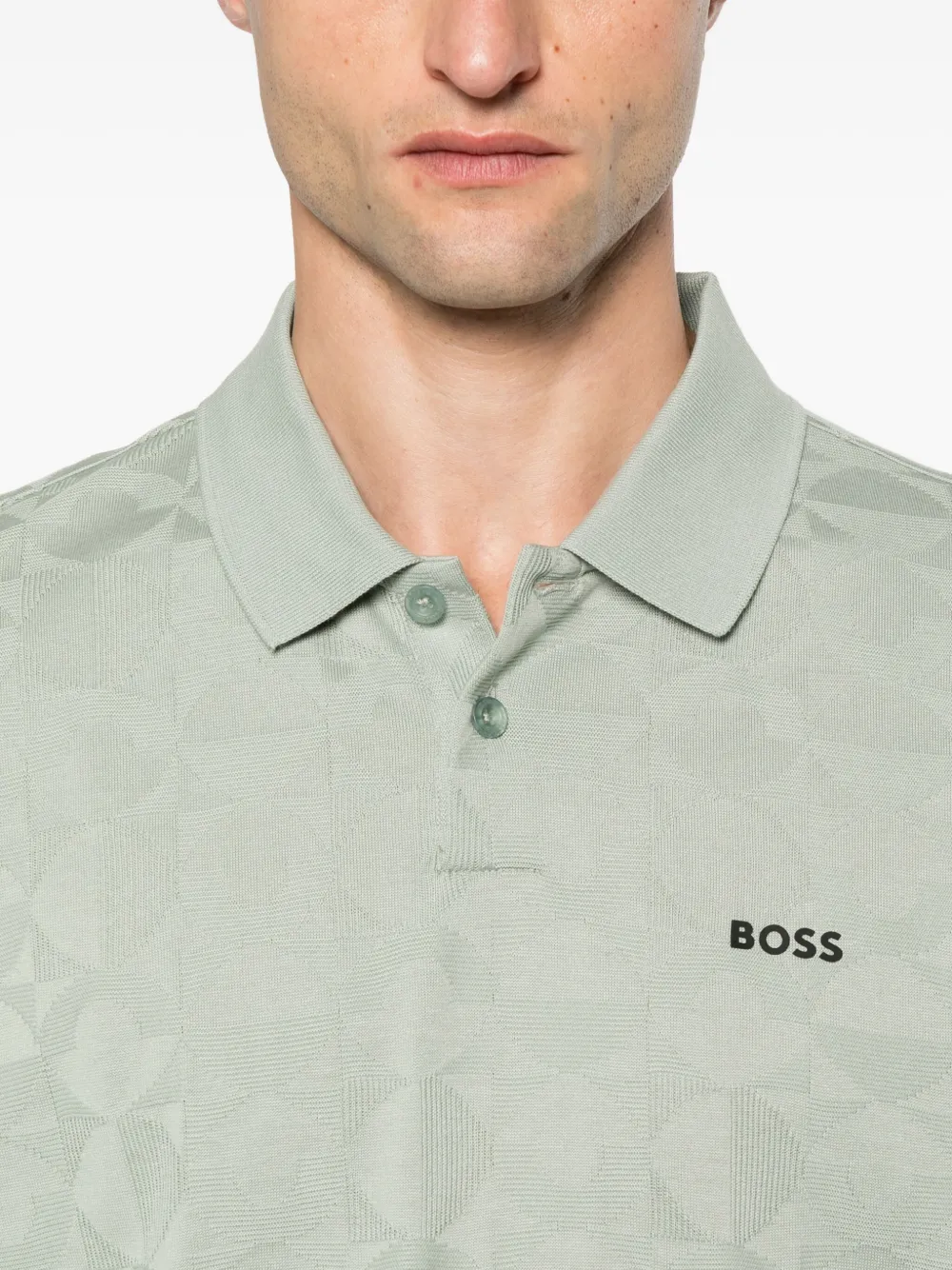 BOSS Poloshirt met geometrische print Groen