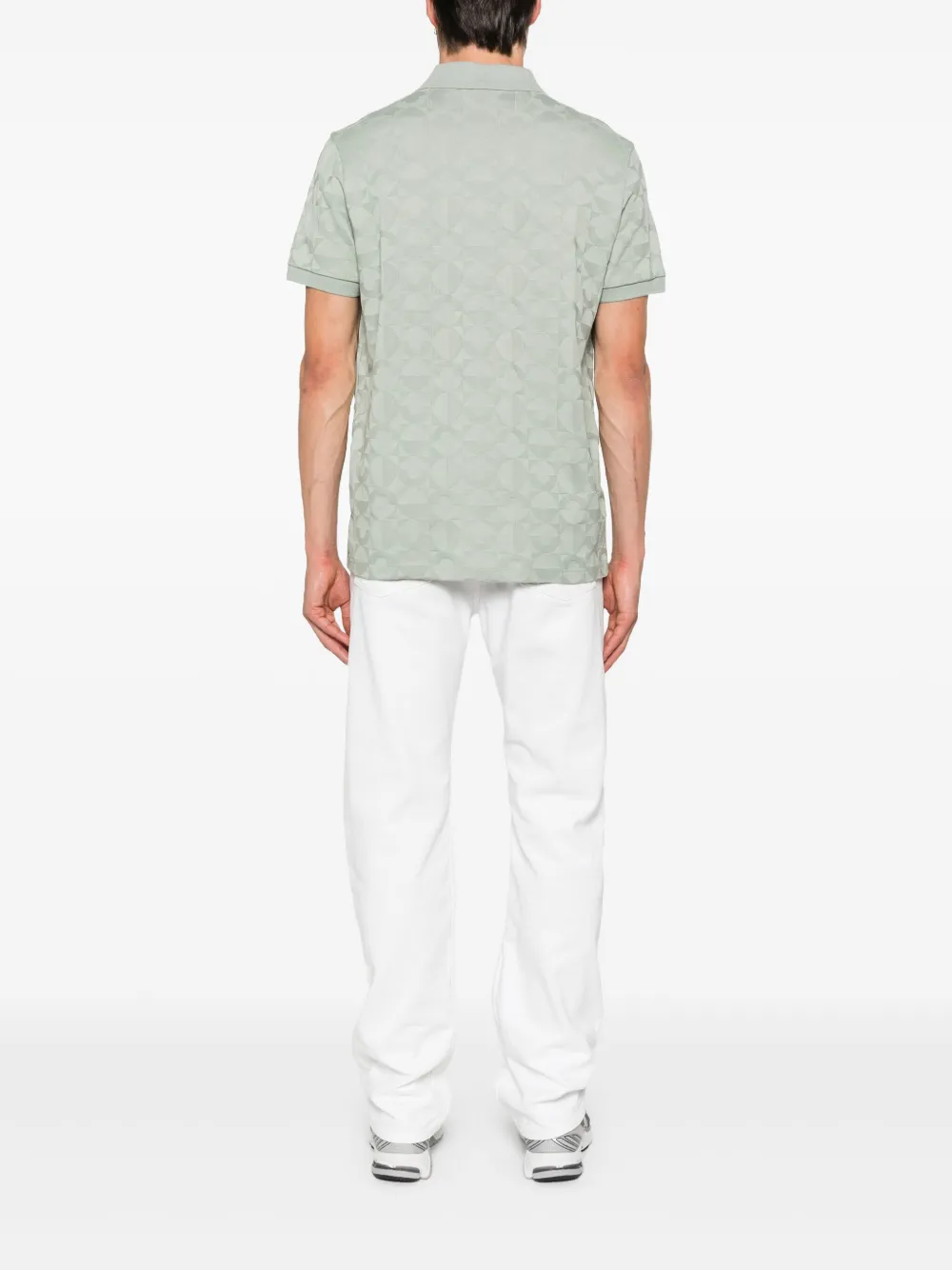 BOSS Poloshirt met geometrische print Groen