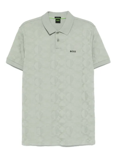 BOSS geometric-pattern polo shirt